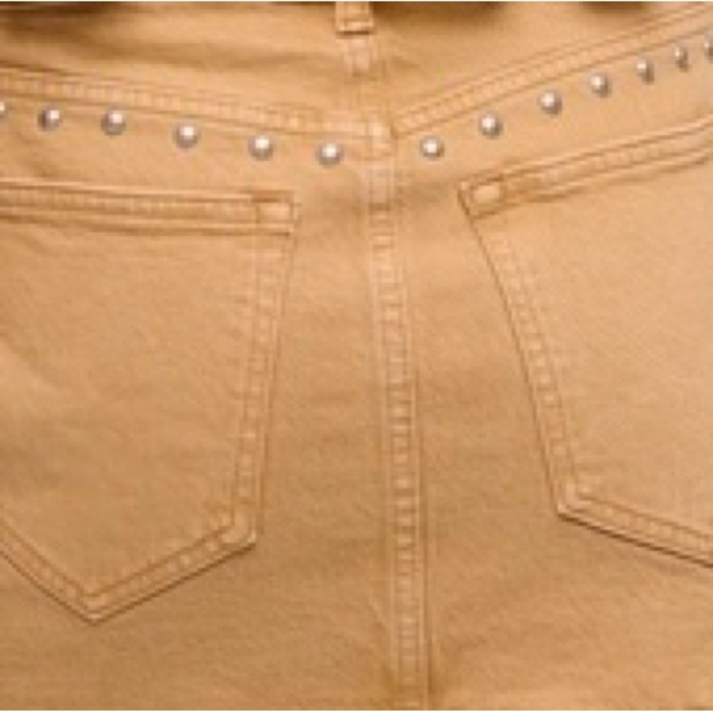 Abercrombie & Fitch Curve Love Tan Studded Mini Skirt - Picture 3 of 16